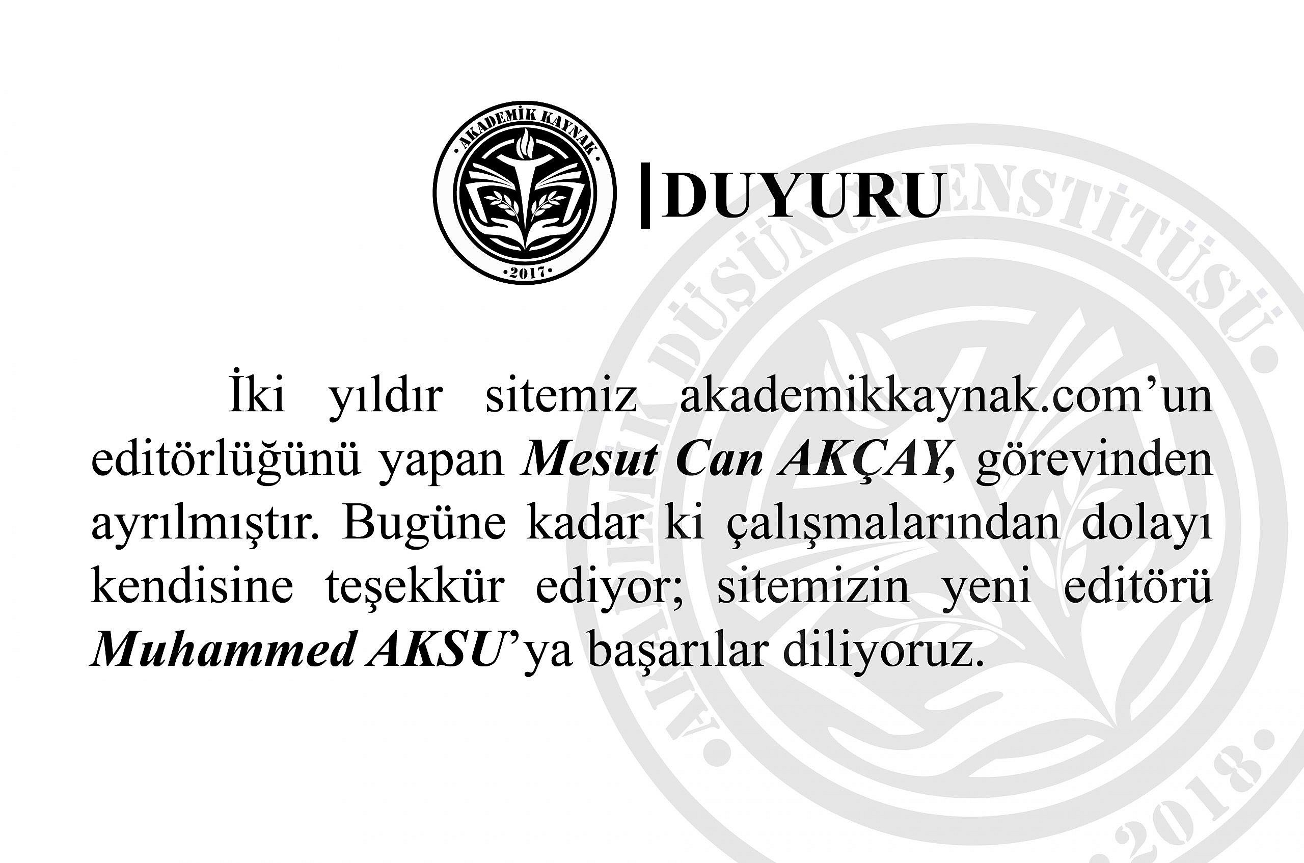 Yayın Kurulu Görev Değişikliği